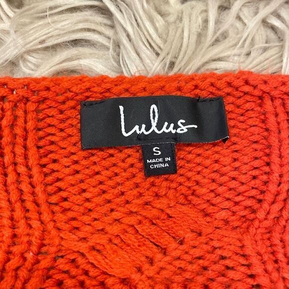 Lulus chunky oversized orange sweater small - Picture 2 of 5
